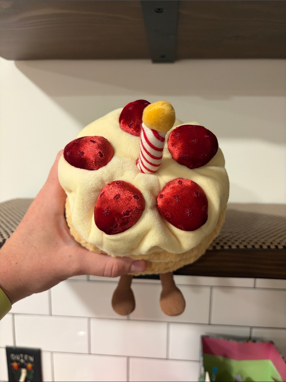 Jellycat Amuseables Plush Birthday Cake Character Plush - Yellow, Red - Picture 2 of 9